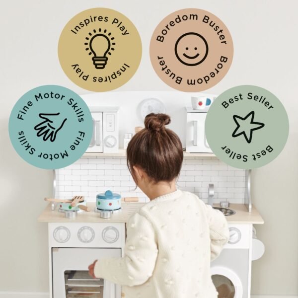 Marshmallow Wooden Play Kitchen - Image 5