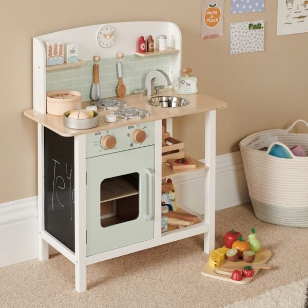 Let's Bake Wooden Play Kitchen Set, Mint - Image 4