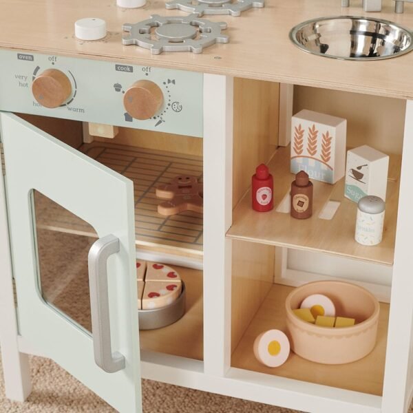 Let's Bake Wooden Play Kitchen Set, Mint - Image 3