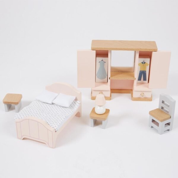 Wooden Doll's House Furniture, Bedroom - Image 4